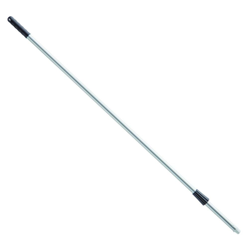 Haug Bürsten KG Alustiel 1450 mm ø 25MM, pitkä ja hopeinen mustalla kahvalla, sisältää eloksoidun alumiiniputken säädettävillä osilla ja turvallisella lukitusmekanismilla, joka täyttää HACCP-standardin turvallisuuden ja laadun osalta. Saatavana eri väreissä.