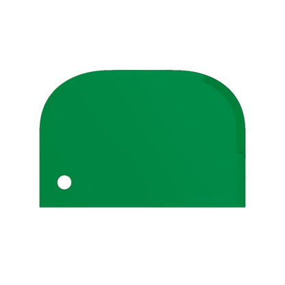 Yksinkertainen vihreä kruunun ääriviiva, jossa on pyöristetty yläosa ja pieni pyöreä aukko vasemmalla puolella, joka vangitsee elintarvikekelpoisen muotoilun hengen, samanlainen kuin Haug-kaavin pieni 15 x 10 cm Haug Bürsten KG:ltä.