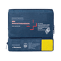 Sininen ensiapupakkaus, jossa on teksti „Holthaus Mini Combi Verbandtasche Motorrad“ Holthaus Medical GmbH & Co. KG:ltä monikielisellä tekstillä moottoripyöriä varten. Se vastaa DIN 13167 -standardia ja sisältää läpinäkyvän osan kautta näkyvän turvaliivin. Mini Combi Verbandtasche -pakkauksessa on kaksi vetoketjullista lokeroa – yksi ylhäällä ja yksi sivulla.