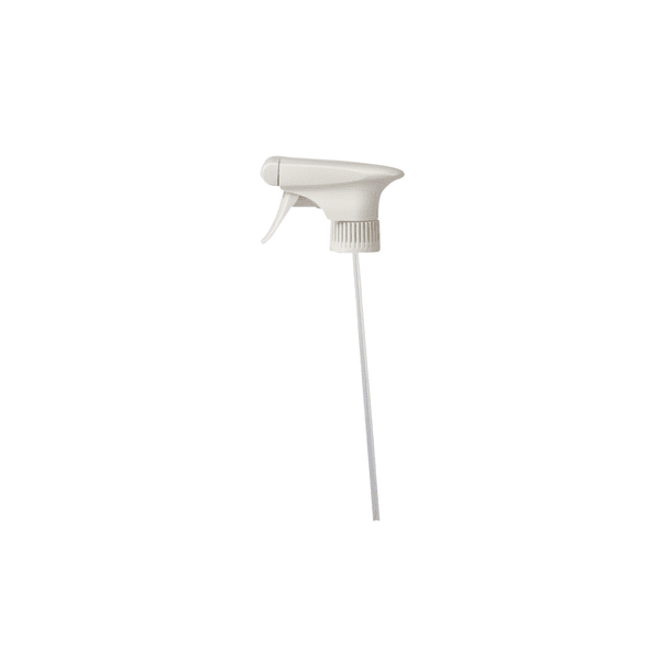 Valkoinen Kiehl-sumutin Johannes Kiehl KG:ltä 750 ml sylinteripulloille, 500 ml litteille ja suppilopulloille (Lock-Cap, tyyppi Eloxa prima/ARENAS-exet 1), yksittäispakkaus, esitetty valkoisella pohjalla.