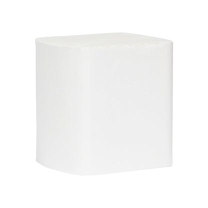 Ein schlichter weißer Würfel mit abgerundeten Kanten, der an das Hostess™ NATURA Toilettenpapier Einzelblattsytem (32 Packungen x 500 Blatt, Weiß) von Kimberly-Clark GmbH erinnert, vor einem weißen Hintergrund.