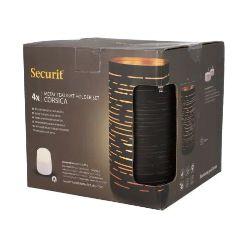 Papstar Securit® kynttilänjalka Ø 8 cm x 15 cm musta/kulta