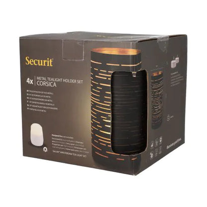 Papstar Securit® kynttilänjalka Ø 8 cm x 15 cm musta/kulta