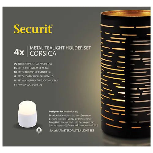 Papstar Securit® kynttilänjalka Ø 8 cm x 15 cm musta/kulta