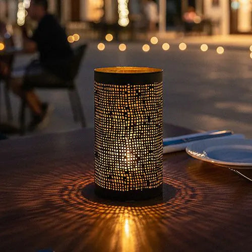 Papstar Securit® kynttilänjalka Ø 8 cm x 15 cm musta/kulta
