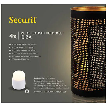 Papstar Securit® kynttilänjalka Ø 8 cm x 15 cm musta/kulta