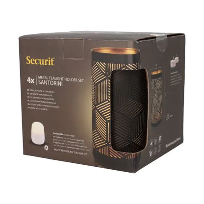 Papstar Securit® kynttilänjalka Ø 8 cm x 15 cm musta/kulta