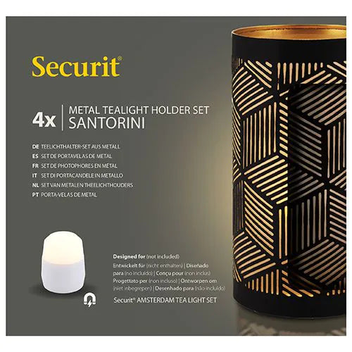 Papstar Securit® kynttilänjalka Ø 8 cm x 15 cm musta/kulta