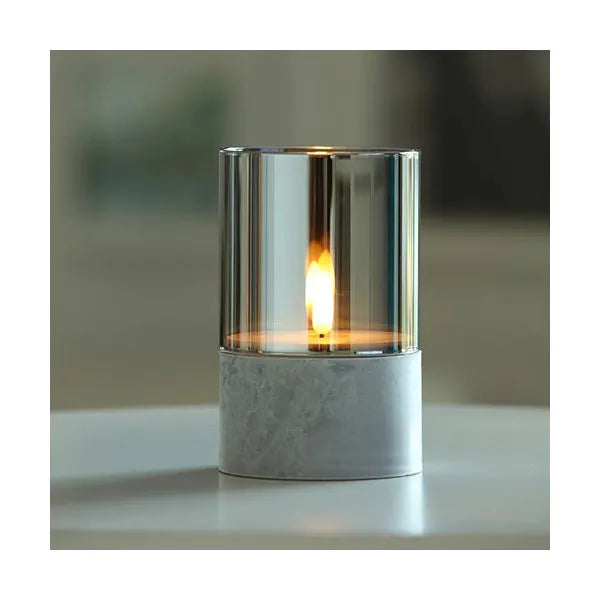 Papstar Securit® LED-kynttilä Ø 8 cm harmaa "Gracia"
