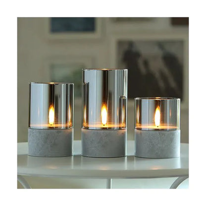 Papstar Securit® LED-kynttilä Ø 8 cm harmaa "Gracia"