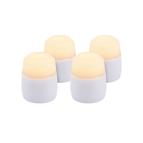 Papstar Securit® 4 LED-teevalon täyttöpakkaus Ø 4 cm x 5 cm "Amsterdam" syttymisaika 12-40 tuntia