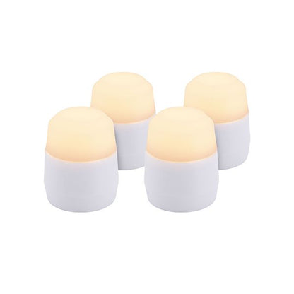 Papstar Securit® 4 LED-teevalon täyttöpakkaus Ø 4 cm x 5 cm "Amsterdam" syttymisaika 12-40 tuntia