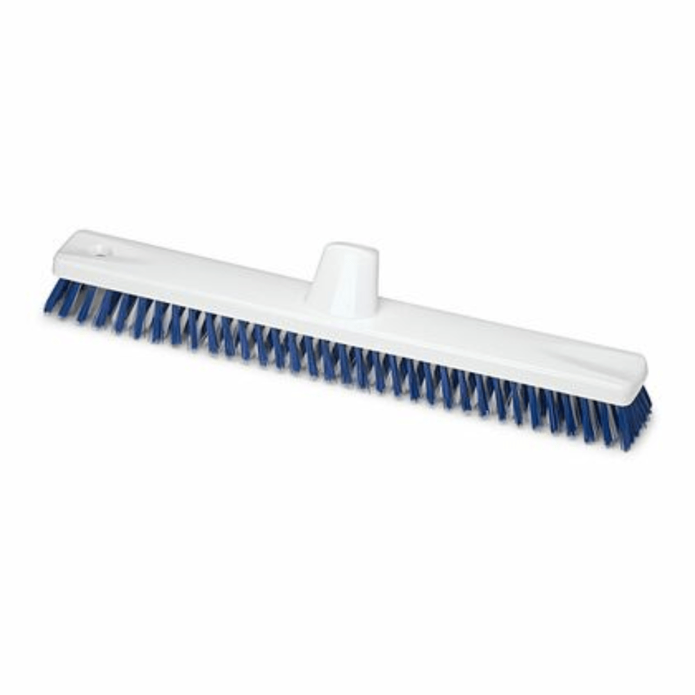 Nölle Profi Brush HACCP -suursiivousharja 45 cm Nölle Profi Brush harja- & sivellintekniikka e.K.:lta on harja, jossa on valkoinen muovirunko ja siniset polyesteri-PBT-harjakset. Se on suorakaiteen muotoinen, ja siinä on keskellä kiinnitysreikä tasaisen harjasten jakautumisen ja tehokkaan puhdistuksen takaamiseksi.