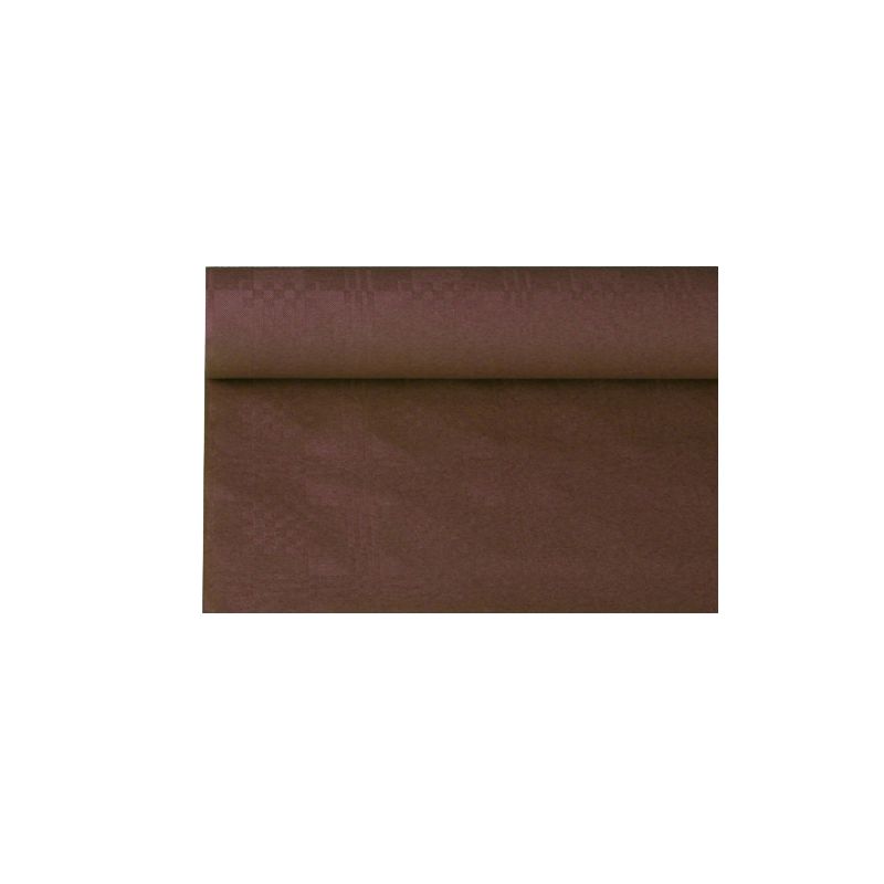 Rulla PAPSTAR damastikuvioitua paperipöytäliinaa PAPSTAR GmbH:lta on osittain rullattu auki yksinkertaisen valkoisen taustan edessä ja esittelee sileän tekstuurinsa hienovaraisilla kuvioilla.