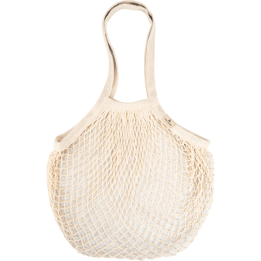 Abena Re-Seller GmbH:n ENA Living -ostosverkko (24 pakkauksen laatikko), beige ja uudelleenkäytettävä kahdella kahvalla, esitetään tyhjänä valkoista taustaa vasten - ihanteellinen ympäristötietoiseen ostamiseen.