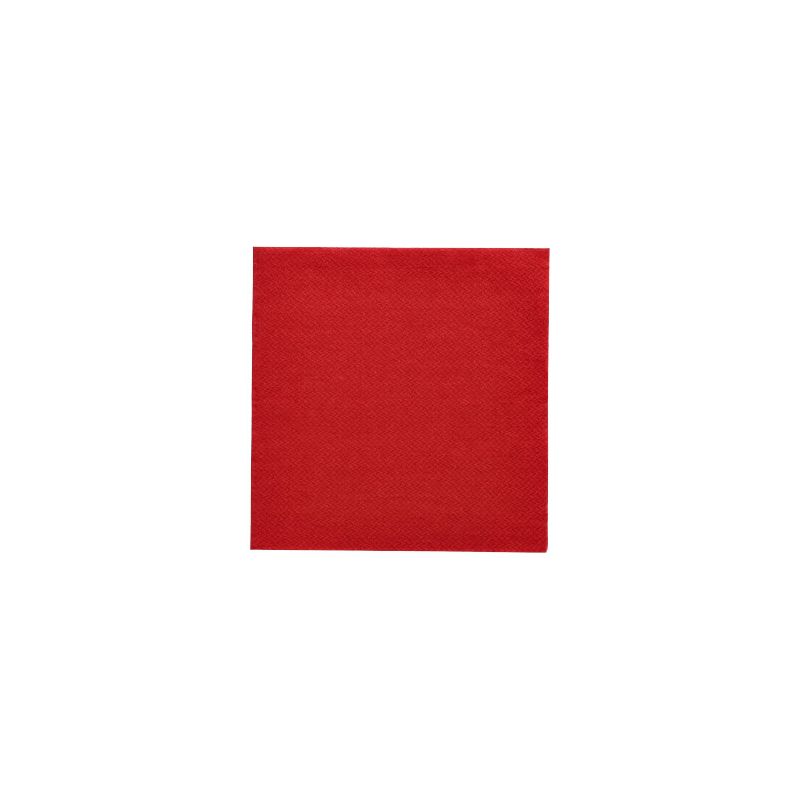 Servietit "DAILY Collection" PAPSTAR GmbH:lta, joissa on 1/4-taitos ja mitat 24 cm x 24 cm yksivärisenä punaisena, sopivat erinomaisesti eleganttiin pöytäkoristeluun ja erottuvat kauniisti valkoisesta taustasta.