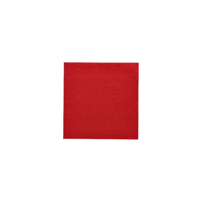 Servietit "DAILY Collection" PAPSTAR GmbH:lta, joissa on 1/4-taitos ja mitat 24 cm x 24 cm yksivärisenä punaisena, sopivat erinomaisesti eleganttiin pöytäkoristeluun ja erottuvat kauniisti valkoisesta taustasta.
