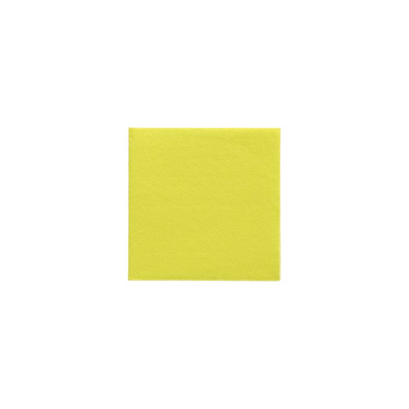 Yksi kirkkaan keltainen neliö, joka muistuttaa paperiarkkia, on keskitetty valkoiselle taustalle ja tarjoaa odottamattoman, mutta viehättävän kontrastin, joka täydentää jokaista kestävää pöytäkoristelua. Tämä elävä ilme saavutetaan PAPSTAR lautasliinoilla 1/4-taitos (24 cm x 24 cm) "DAILY Collection" -kokoelmasta PAPSTAR GmbH:ltä.