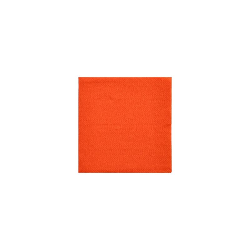 PAPSTAR "DAILY Collection" lautasliinat 1/4-taitos, kooltaan 24 cm x 24 cm oranssina, ihanteellinen kestävään pöytäkoristeluun, on sijoitettu keskelle valkoista taustaa.