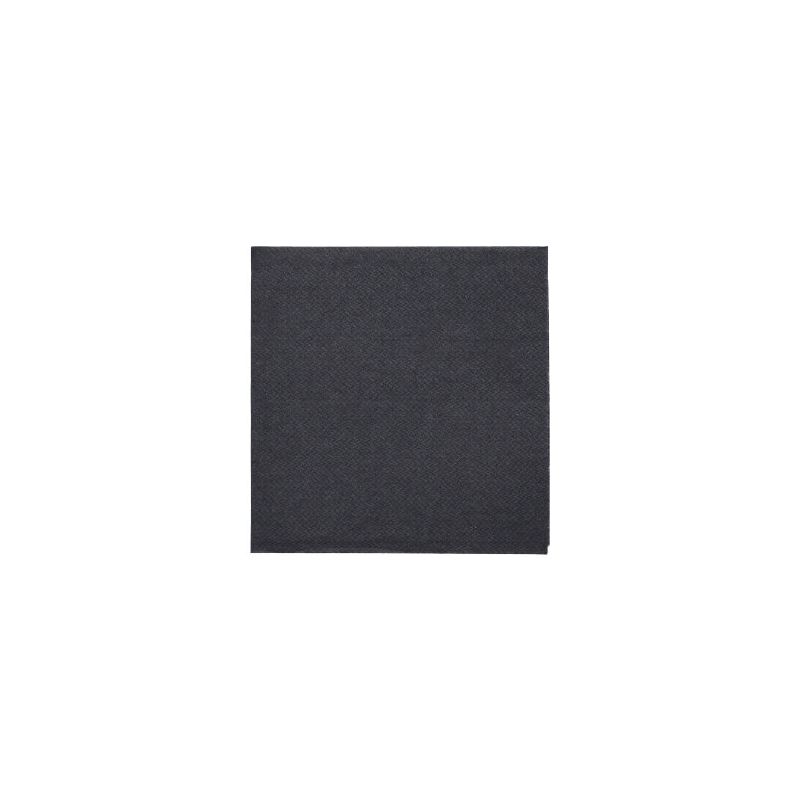 Tummanharmaat "DAILY Collection" lautasliinat PAPSTAR GmbH:lta, kooltaan 24 cm x 24 cm ja 1/4-taitos, kaunistavat pöytäkoristelua valkoisella taustalla ja ilmentävät samalla kestävyyttä.