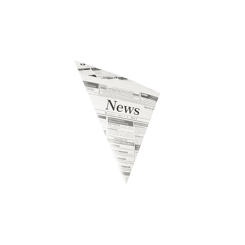 PAPSTAR GmbH:n kartiopussin pergamentin korvaavat ovat kolmionmuotoisella ”Newsprint”-designilla, jossa on lihavoitu ”News”-teksti, ja ne muistuttavat klassisia sanomalehtikartiopusseja. Loput tekstit koostuvat pienistä, osittain näkyvistä otsikoista yksinkertaisella valkoisella taustalla, jotka muistuttavat ranskalaisten ja välipalojen nauttimisesta.