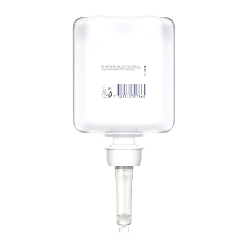 Tork 420302 -wc-istuimen puhdistusaine Premium TORK – Essity Professional Hygiene Germany GmbH:lta on varustettu läpinäkyvällä, suorakulmaisella pullolla, jossa on alhaalla pumppusuutin optimaalisen hygienian varmistamiseksi. Jokaisessa pullossa on viivakoodi ja tekstitarra, jossa on yksityiskohtaiset ainesosat ja käyttöohjeet, mikä estää ristikontaminaatiot tehokkaasti jokaisella käyttökerralla.