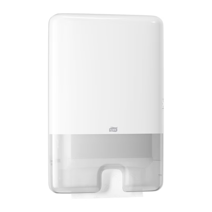 Tork Xpress® 552000 -annostelija Multifold-käsipyyhkeille H2 TORK - Essity Professional Hygiene Germany GmbH erottuu tyylikkäällä valkoisella muotoilullaan ja läpinäkyvällä pohjalla, joka tekee Multifold-käsipyyhkeet näkyviksi sisällä. Sen yksittäinen arkin annostelutoiminto takaa tehokkaan ja hygieenisen annostelun jokaisessa modernissa kylpyhuoneessa.