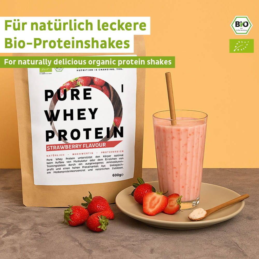 Orgaaninen heraproteiinijauhe mansikka
