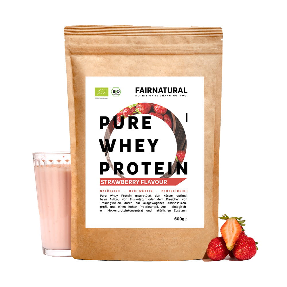 Orgaaninen heraproteiinijauhe mansikka