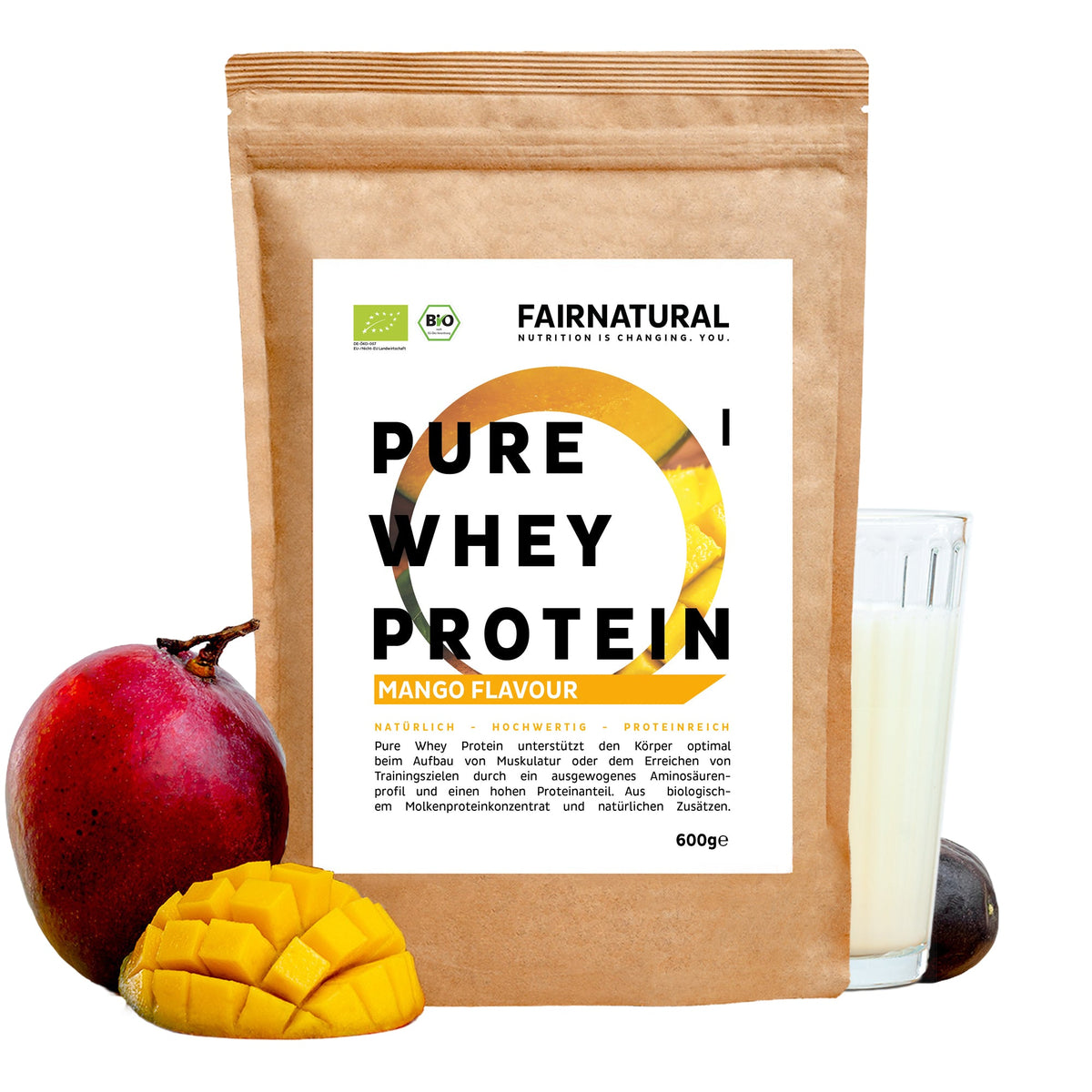 Orgaaninen heraproteiinijauhe, mango