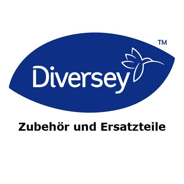 Das blaue ovale Diversey-Logo mit Vogel erscheint über "Zubehör und Ersatzteile". Highlights: Toolhalter für die Montage und Mitnahme von Reinigungsutensilien auf einer swingo 4000/5000, Packung (1 Stück), von Diversey Deutschland GmbH & Co. OHG.