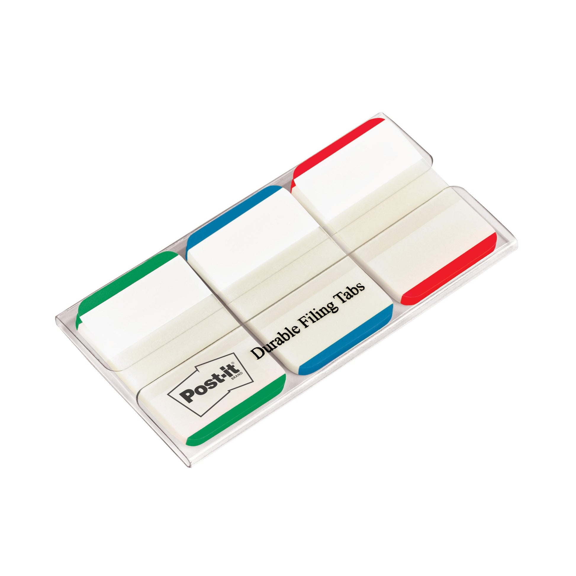 Eine Packung Post-it® Index Strong Ablagetabs von 3M Deutschland GmbH enthält 66 haltbare, farbige Ablagetabs (25,4 mm x 38,1 mm) in einem Spender, mit verschiedenen Farben für eine einfache Organisation.