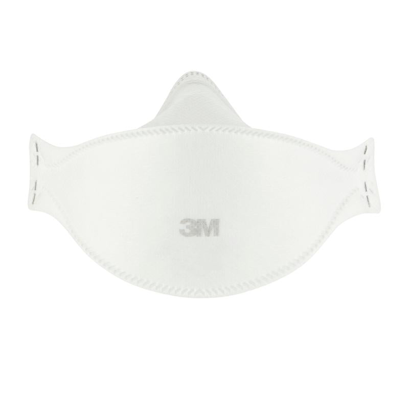3M™ Aura™ mukavuushiukkasnaamari 9320+ FFP2, ilman venttiiliä, 3M Deutschland GmbH:lta on nähtävissä valkoisella taustalla. Litteä, muotoiltu maski näyttää 3M-logon keskellä. Pakkaus: 1 kappale (saatavilla myös 3 kappaleen pakkauksena).