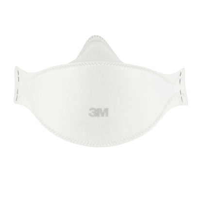 3M™ Aura™ mukavuushiukkasnaamari 9320+ FFP2, ilman venttiiliä, 3M Deutschland GmbH:lta on nähtävissä valkoisella taustalla. Litteä, muotoiltu maski näyttää 3M-logon keskellä. Pakkaus: 1 kappale (saatavilla myös 3 kappaleen pakkauksena).