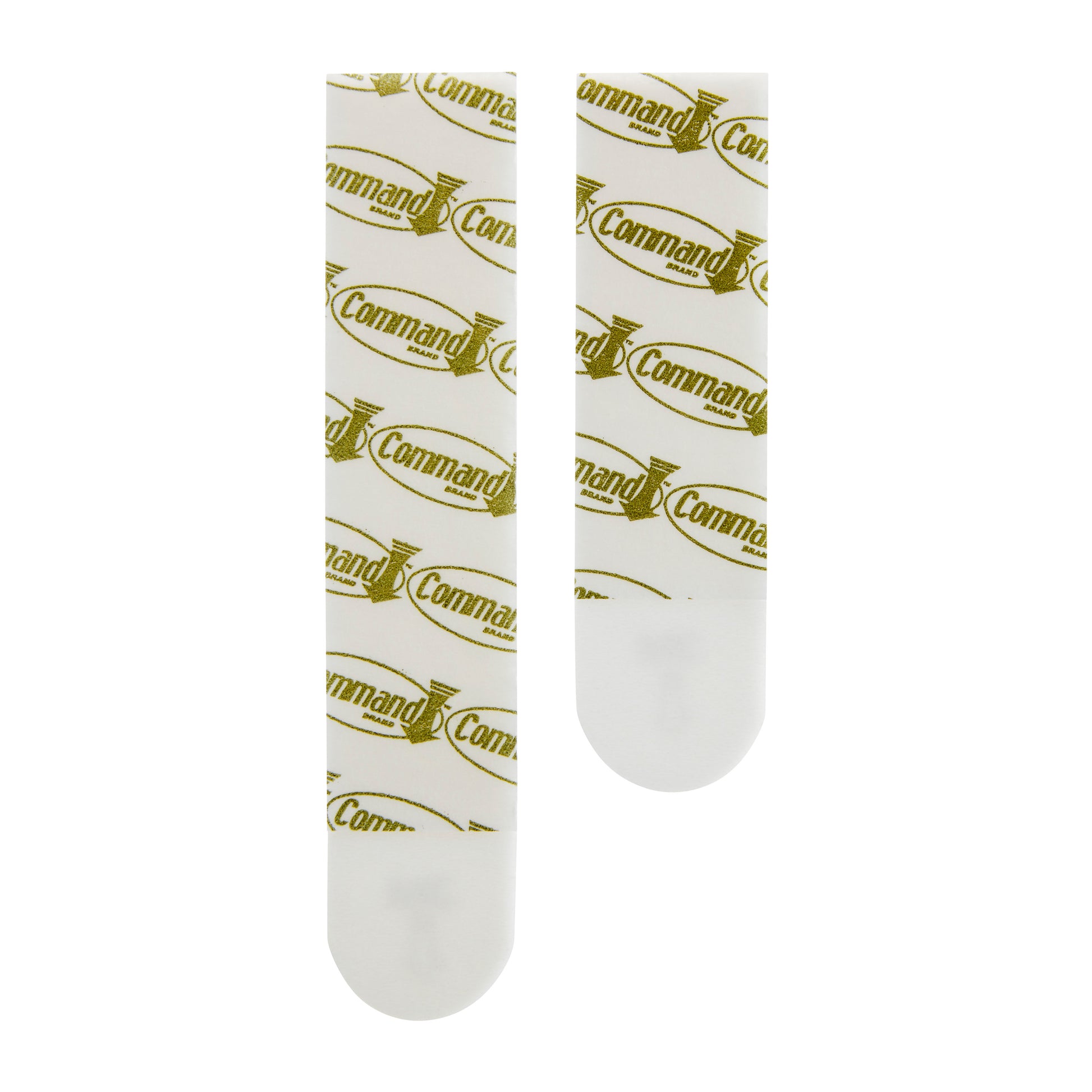 Zwei weiße Command™ Bilder-Montage-Strips Multi-Pack 17209 von 3M Deutschland GmbH, jede Packung mit 4 x 2 Strips mit goldenen "Command"-Logos, ideal für rückstandsfreie Bildaufhängung, nebeneinander auf weißem Hintergrund abgebildet.