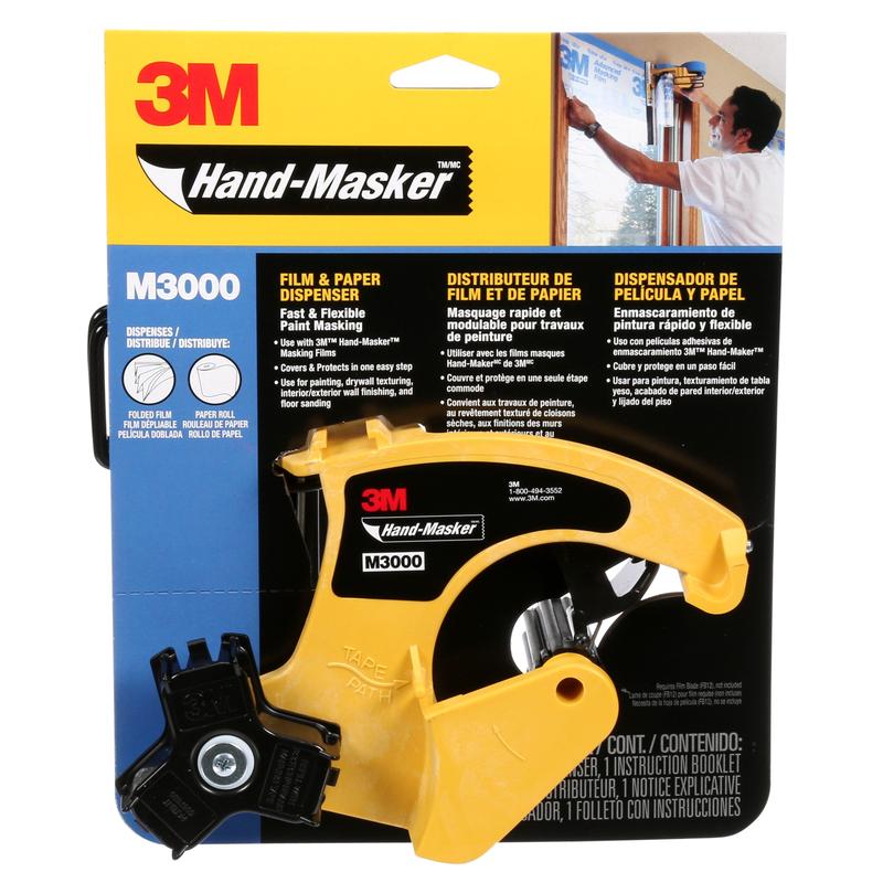 3M™ M3000 Hand-Masker™ -kalvo- ja paperiannostelija, 1 kädessä pidettävä peittolaite | Pakkaus (1 kpl)