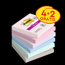 Post-it® Super Sticky Setelit, Soulful Collection, 76 mm x 76 mm, Kampanja, 90 arkkia/tyyny, 4 lappua + 2 vapaata/pakkaus, 100 % PEFC, SGSCH-PEFC-COC-110078 | Pakkaus (6 kpl)