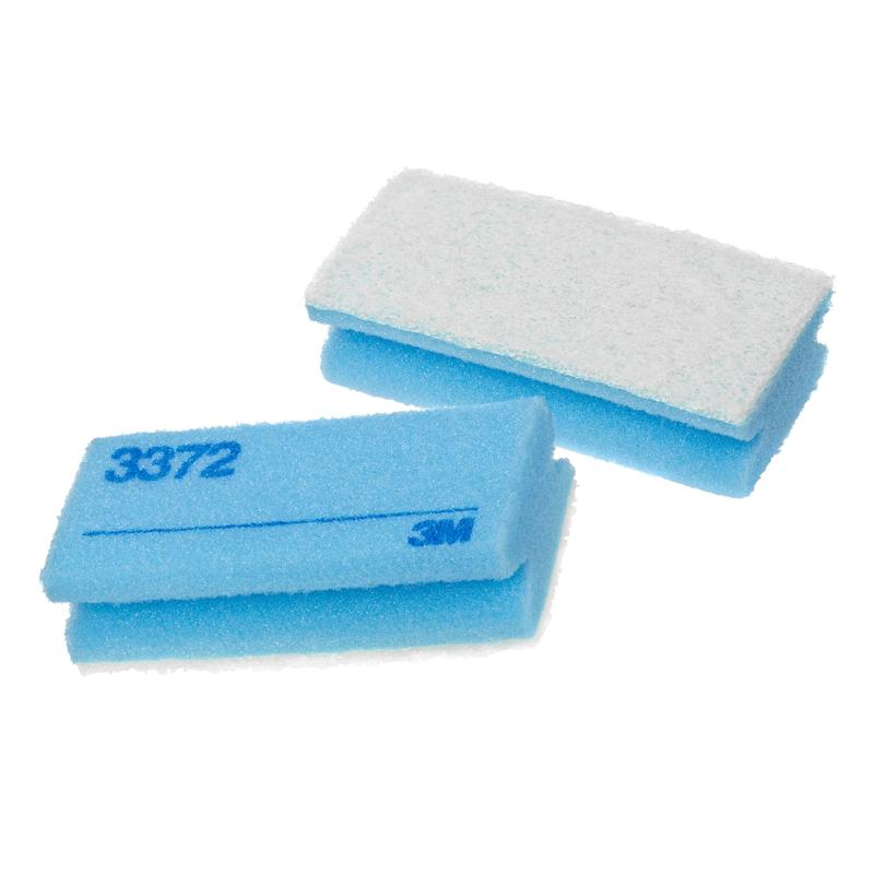 3M™ Scotch-Brite™ puhdistussieni 3372, sininen / valkoinen, 70 mm x 150 mm, 10 x 10 kpl / kotelo | Pakkaus (10 kpl)