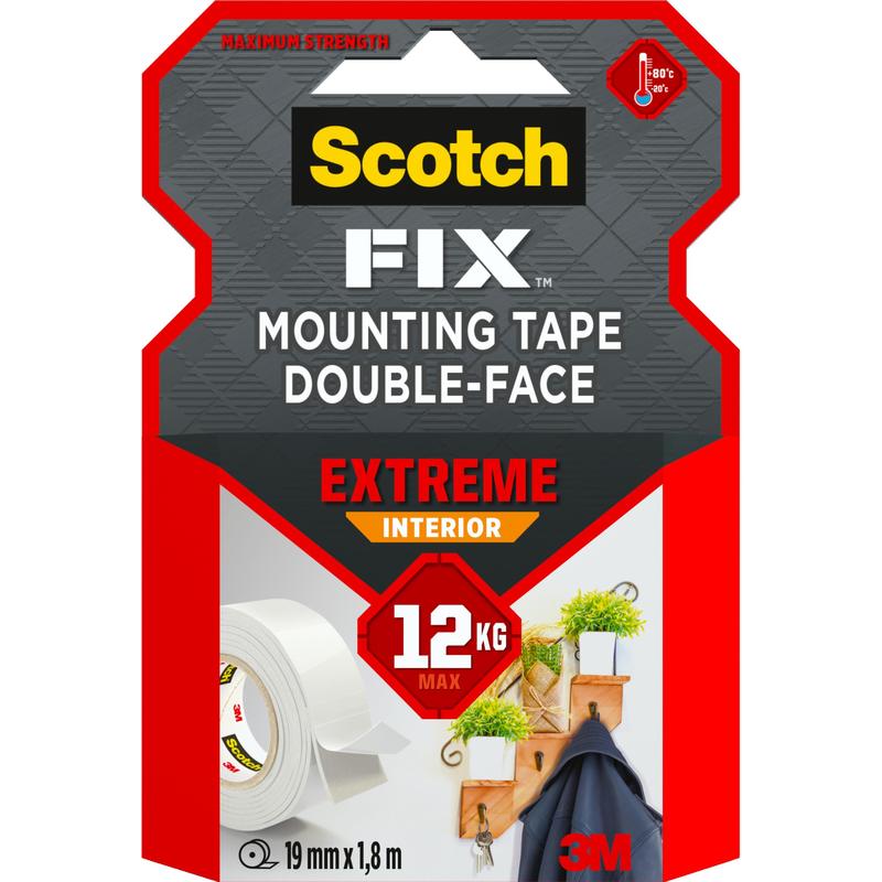 Scotch-FIX™ Extreme kaksipuolinen sisäkiinnitysteippi PGS05-1918-P, 19mmx1,8m, 1 rulla/pakkaus | Pakkaus (1 rulla)