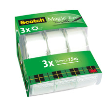 Scotch® Magic™ näkymätön teippi 3 rullaa 19 mm x 7,5 m käsiannostelijalla | Pakkaus (3 rullaa)