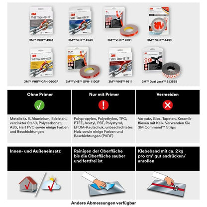 3M™ VHB™ Teippi 4941 Harmaa - Tehokas teippi